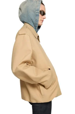 Acne Cotton Satin Jacket Jakke Beige
