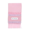 Acne Fringed Scarf Logo Skjerf Rosa Mønster