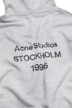 Acne Logo Hooded Sweater Genser Grå