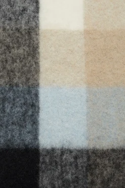 Acne Mohair Checked Scarf Skjerf Blå Og Beige