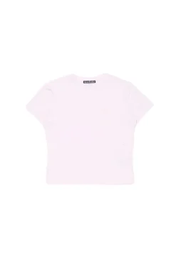 Acne Regular Fit Face T-Shirt T-shirt Lys Rosa