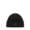 Acne Small Face Logo Beanie Lue Sort
