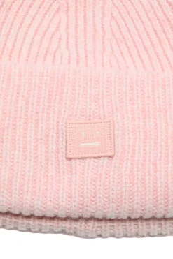 Acne Small Face Logo Beanie Lue Lyserosa