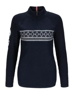 Amundsen Boiled Ski Sweater Womens Genser Blå Mønster