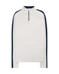 Amundsen 5Mila Half Zip Mens Genser Hvit Og Mørkeblå
