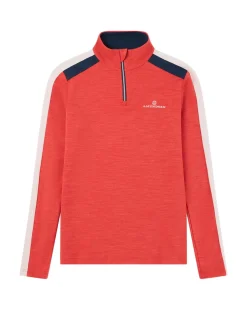 Amundsen 5Mila Half Zip Womens Stripe Genser Rød