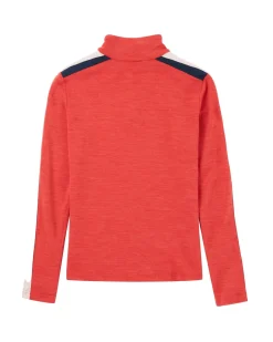 Amundsen 5Mila Half Zip Womens Stripe Genser Rød