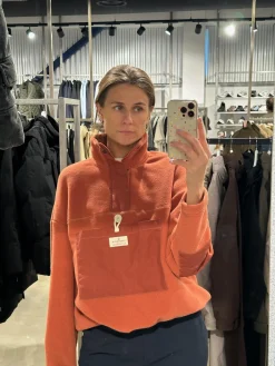 Amundsen V-Bond Waxed Fleece Womens Genser Rustrød