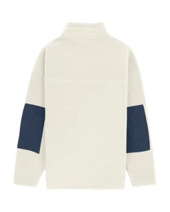 Amundsen V-bond Waxed Fleece Mens Genser Hvit Og Mørkeblå