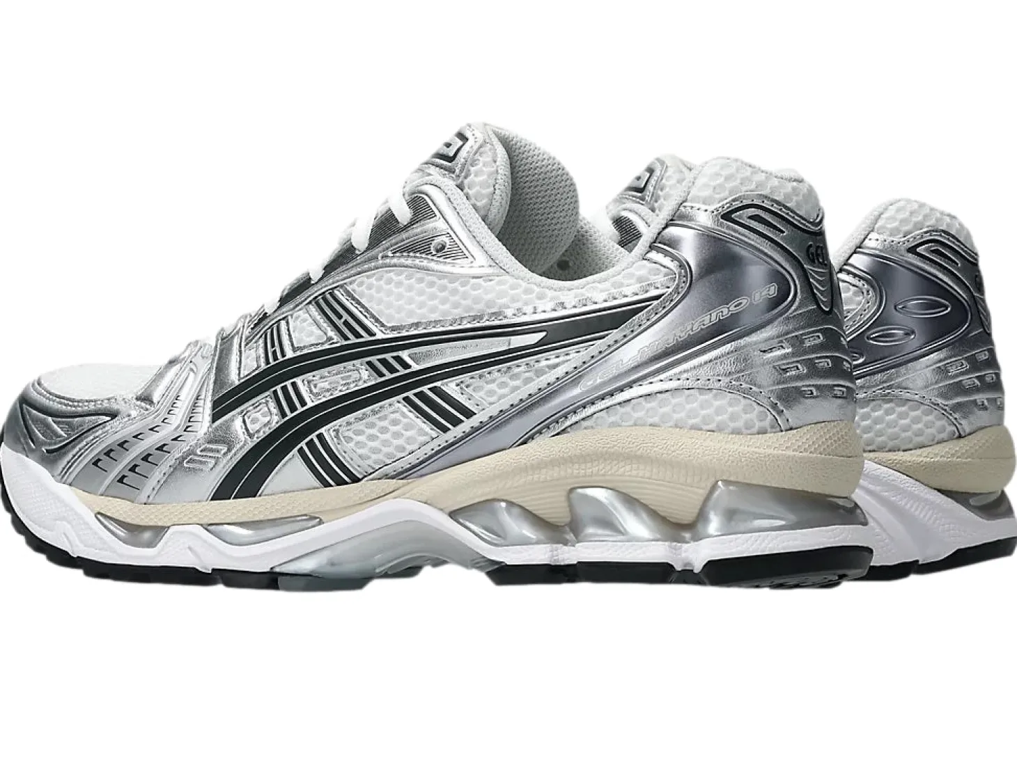 Asics GEL- KAYANO 14 White/Graphite Grey Sko Hvit Og Sølv