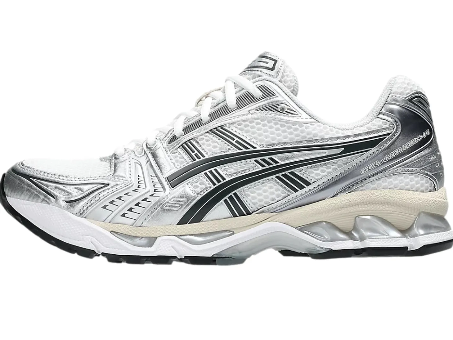 Asics GEL- KAYANO 14 White/Graphite Grey Sko Hvit Og Sølv
