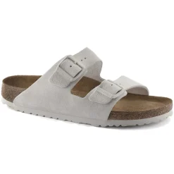 Birkenstock Arizona Suede Leather Narrow Antique White Sko Hvit