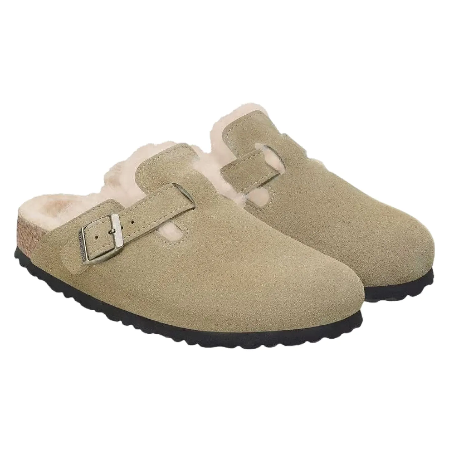 Birkenstock Boston Shearling Regular Taupe Sko Brun/Beige