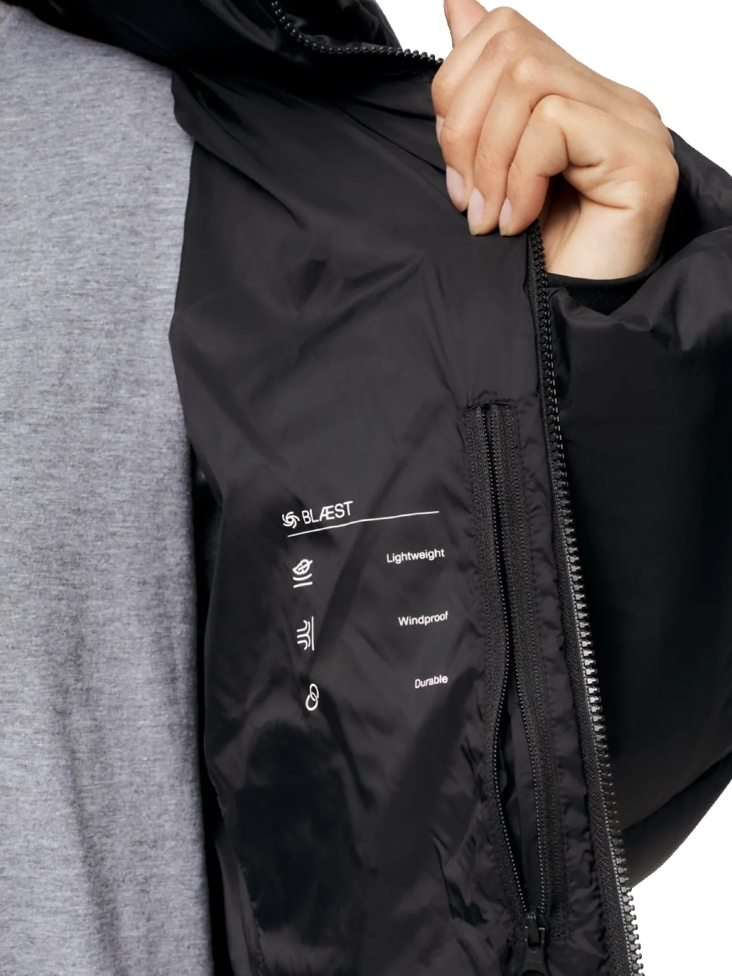 Blæst Aura Lightweight Down Coat Black Jakke Sort