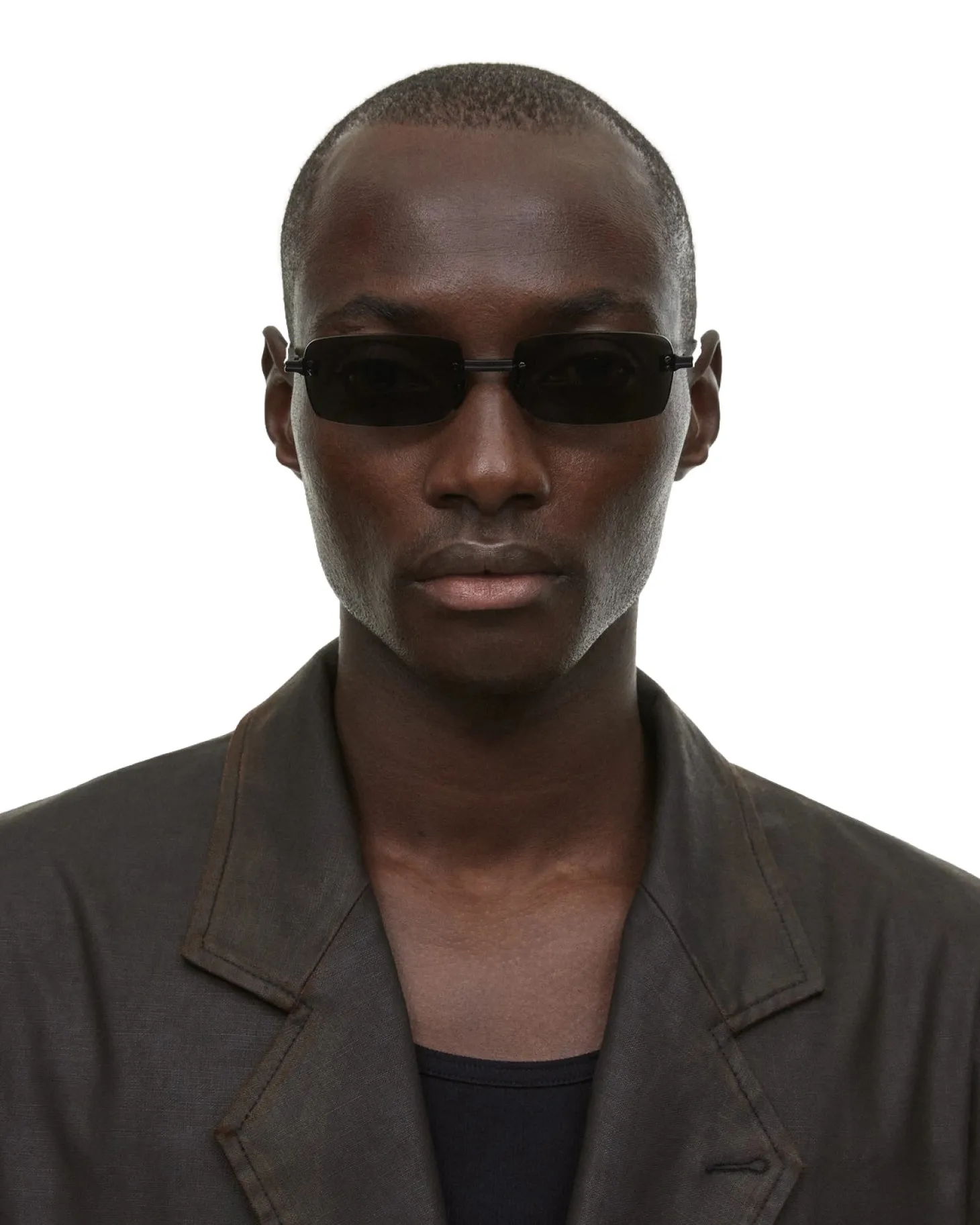 Chimi Eyewear Rimless Parallel Black Solbriller Sort