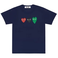 Comme des Garcons Play U T-shirt Logo Print Knit T-shirt Navy