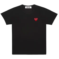 Comme des Garcons Play Unisex T-Shirt Red Emblem T-shirt Sort