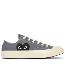 Comme des Garcons Play x Converse CDG Big Heart LOW Top Grey Sko Grå