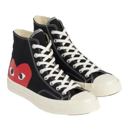 Comme des Garcons Play x Converse CDG BIG HEART HI TOP Black Sko Sort