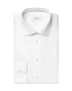 Eton 3000 Slim White Signature Twill Shirt Skjorte Hvit