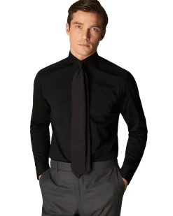 Eton Black Four-Way Stretch Shirt Skjorte Sort