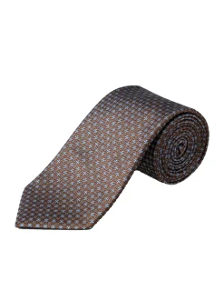 Eton Floral Woven Silk Tie Slips Burgunder Mønster