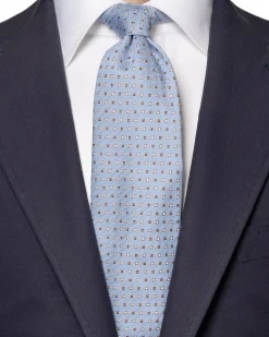 Eton Silk Cotton Tie Slips Blå