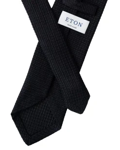 Eton Solid Grenadine Tie Slips Marine