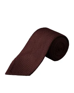 Eton Solid Grenadine Tie Slips Mørkerød