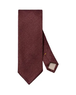 Eton Solid Wool Flannel Tie Slips Mørkerød