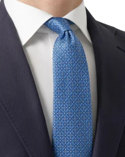 Eton Tie Slips Blå Mønster