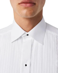 Eton White Plissé Tuxedo Shirt Skjorte Hvit
