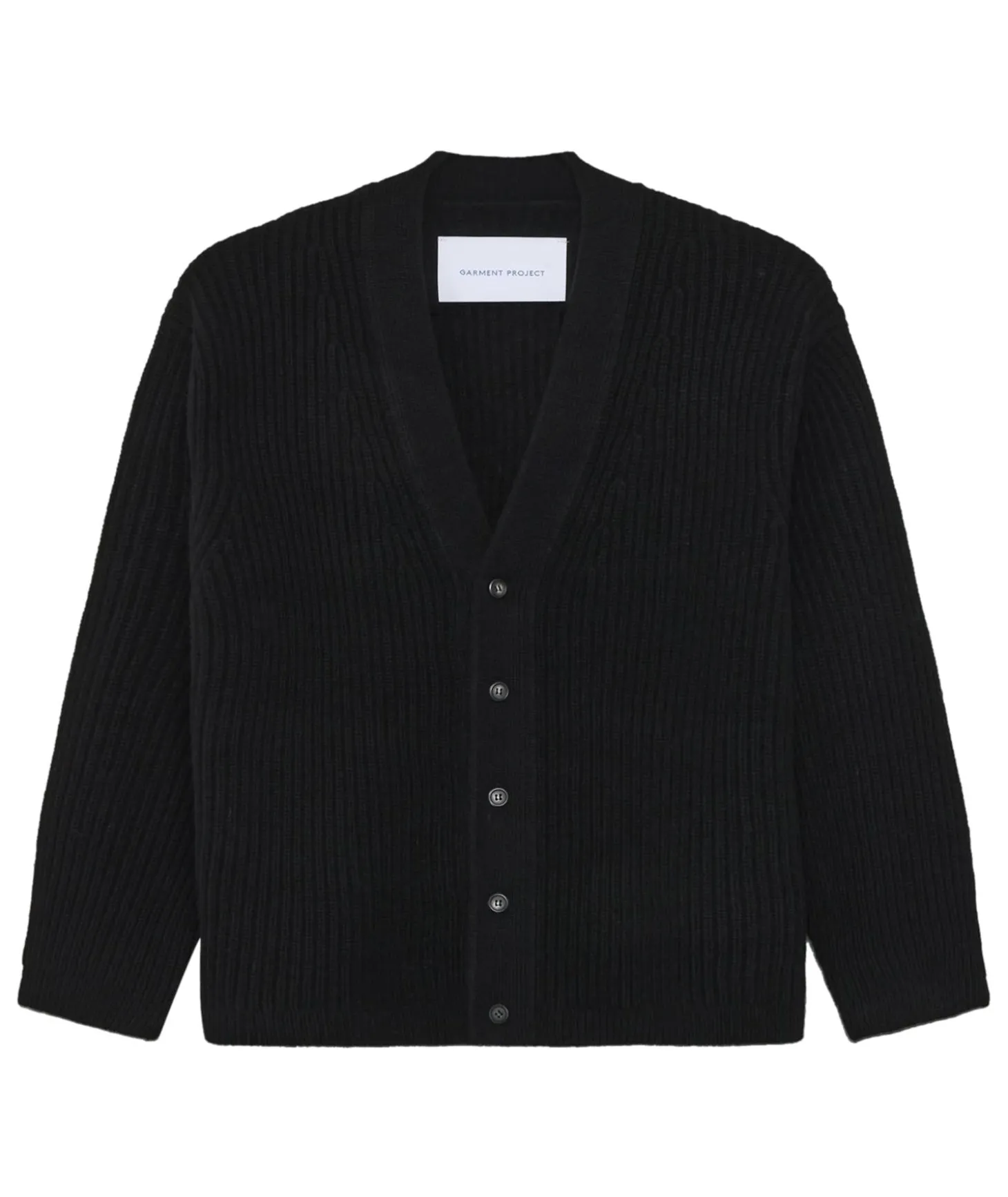 Garment Project Wool Knit Cardigan Genser Sort