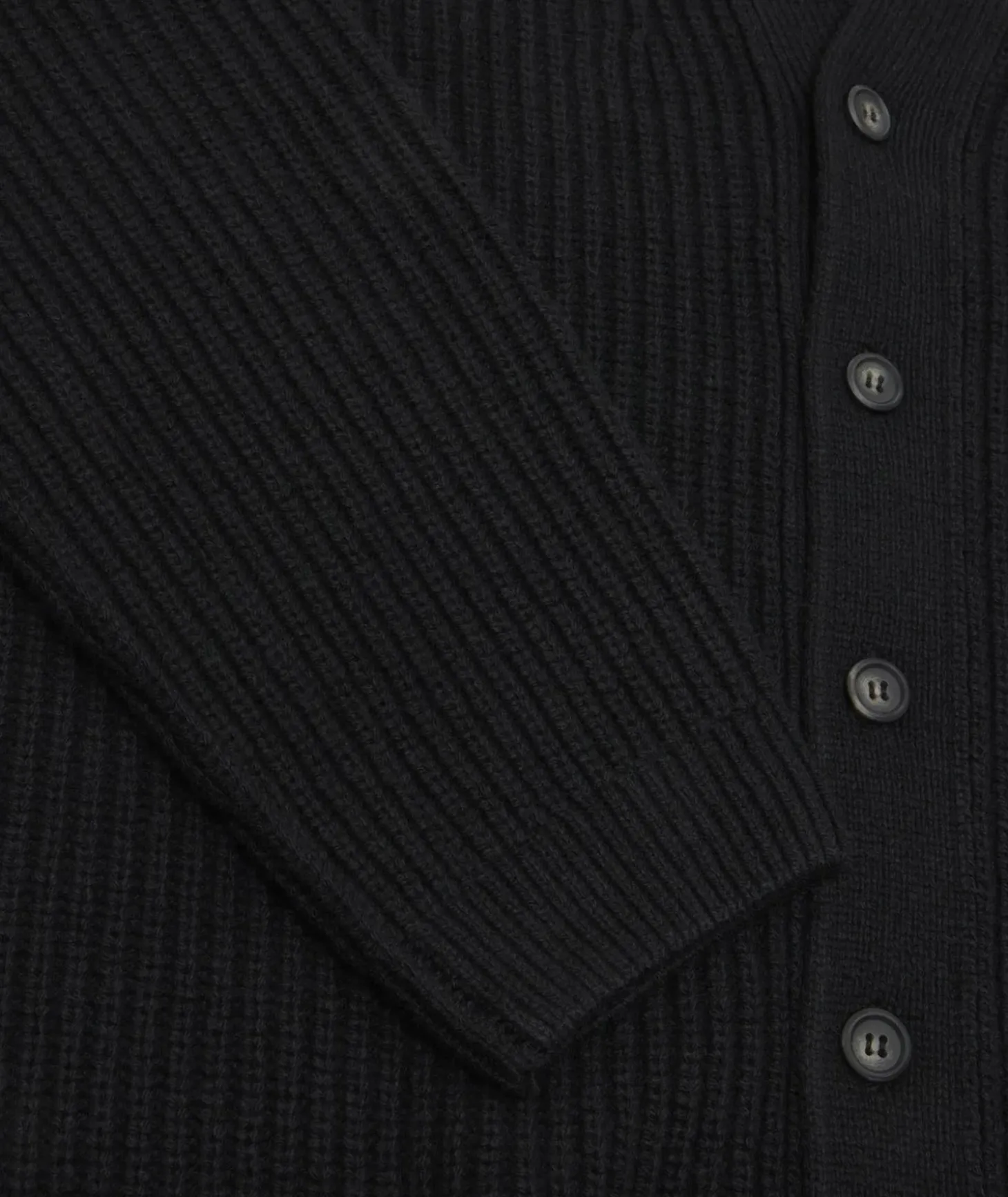 Garment Project Wool Knit Cardigan Genser Sort