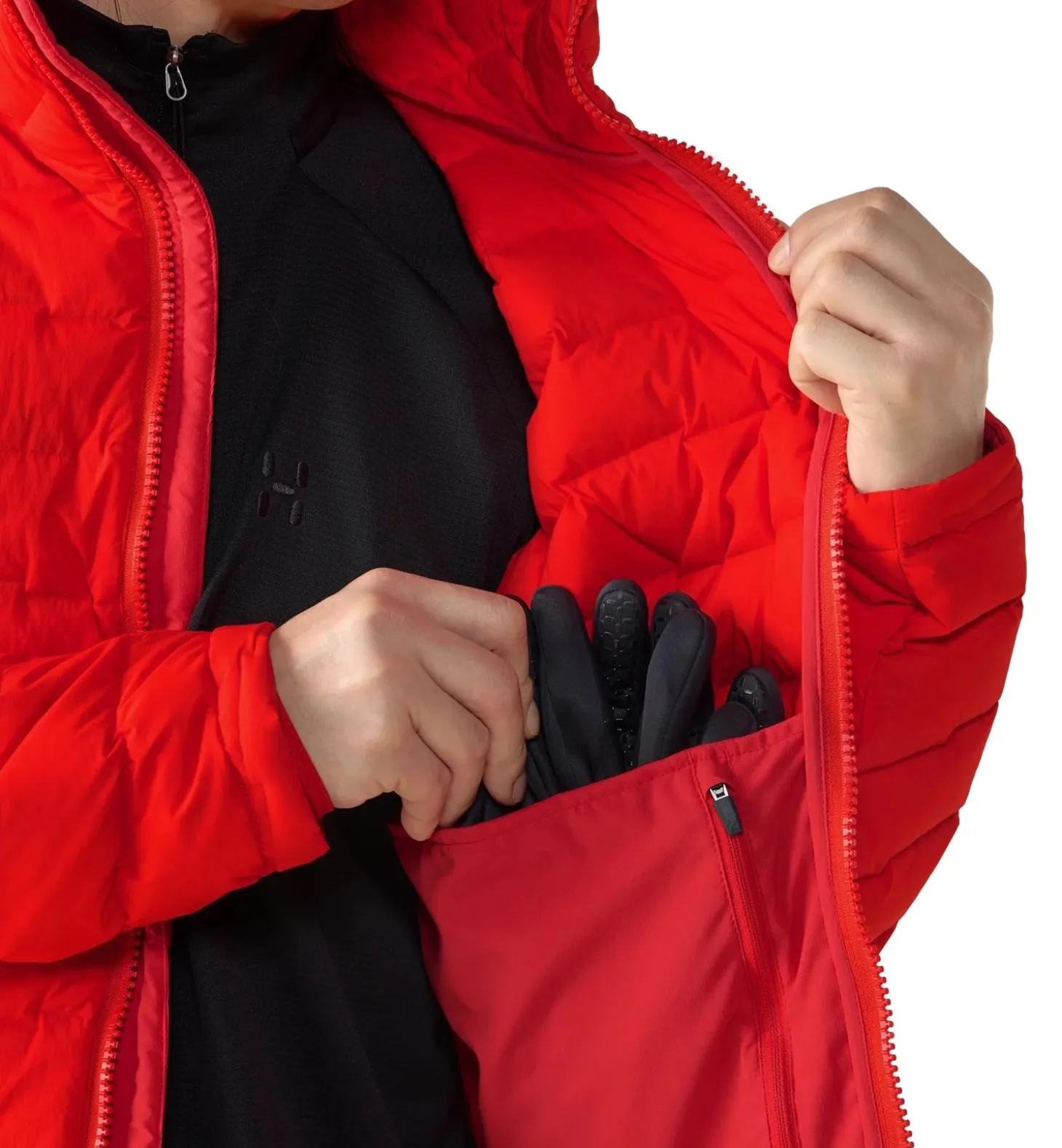 Haglöfs Spitz Down Hood Men Jakke Rød