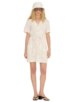 Holzweiler Cari Short Print Dress Kjole Ecru