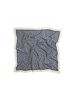 Holzweiler Fine Scarf Monogram Skjerf Hvit Og Mørkeblå