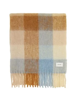 Holzweiler Fresia Blue Check Skjerf Blå Mønstret