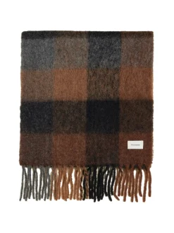 Holzweiler Fresia Brown Check Skjerf Brun