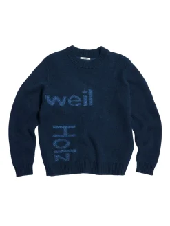 Holzweiler Haza Logo Crew Genser Mørk Blå Melert