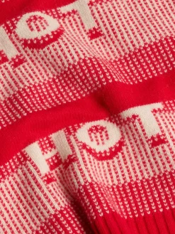 Holzweiler Hot Cropped Crew Genser Rødt Mønster