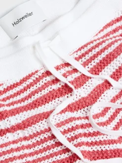 Holzweiler Kelp Striped Shorts Shorts Hvit Og Rød