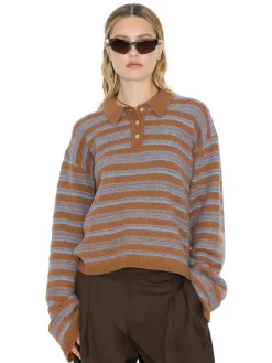 Holzweiler Olivia Wool Polo Genser Lys Brun