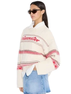 Holzweiler W. Holzweiler Logo Crew Genser Beige Og Rød