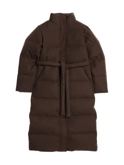 Holzweiler W Tech Wool Down Coat Jakke Mørkebrun