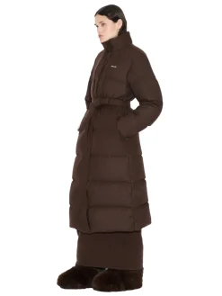 Holzweiler W Tech Wool Down Coat Jakke Mørkebrun