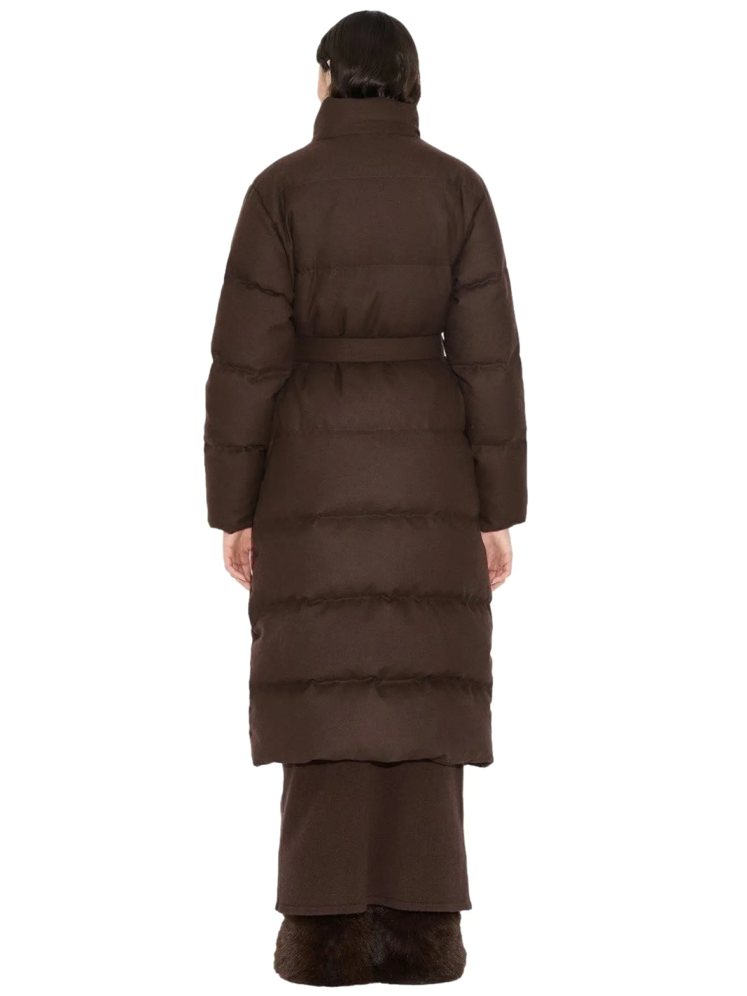 Holzweiler W Tech Wool Down Coat Jakke Mørkebrun