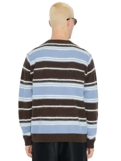 Holzweiler WOOL STRIPE CREW Genser Lyseblå Striper