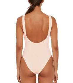 Hunza G Domino Swim Crinkle Badedrakt Off-White