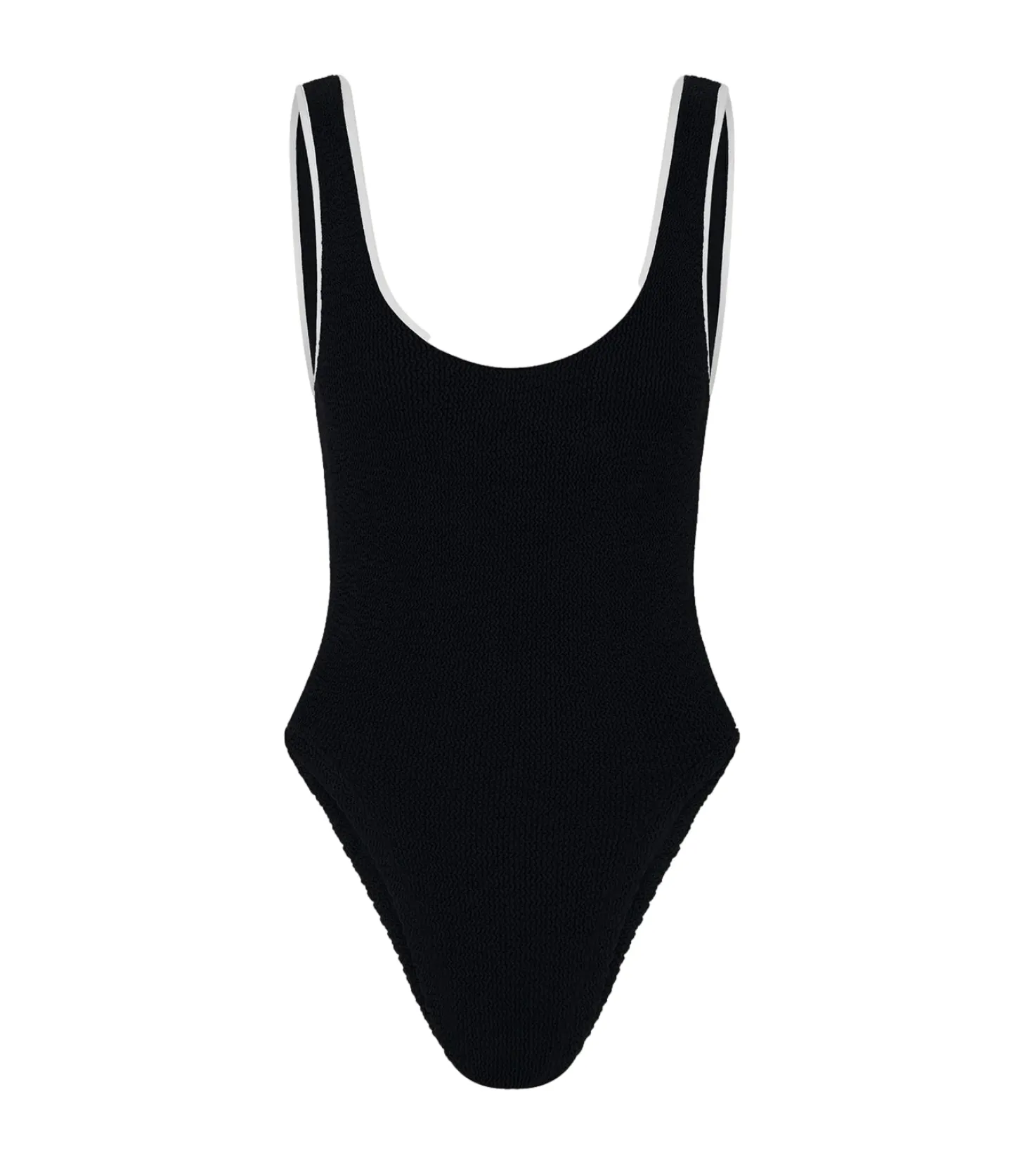 Hunza G Faye Contrast Swim Crinkle Badedrakt Sort Og Hvit